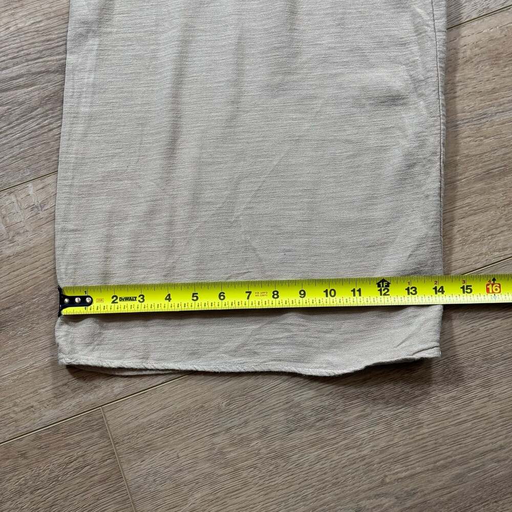 Bohme Tan Linen Blend Wide Leg Culotte Pants Womens Small Boho Pockets - Picture 6 of 11